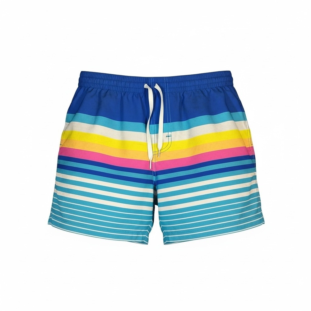 Chubbies Swim Trunks Boy's XL The Newports Rainbow Striped 5.5 Inch Inseam‎